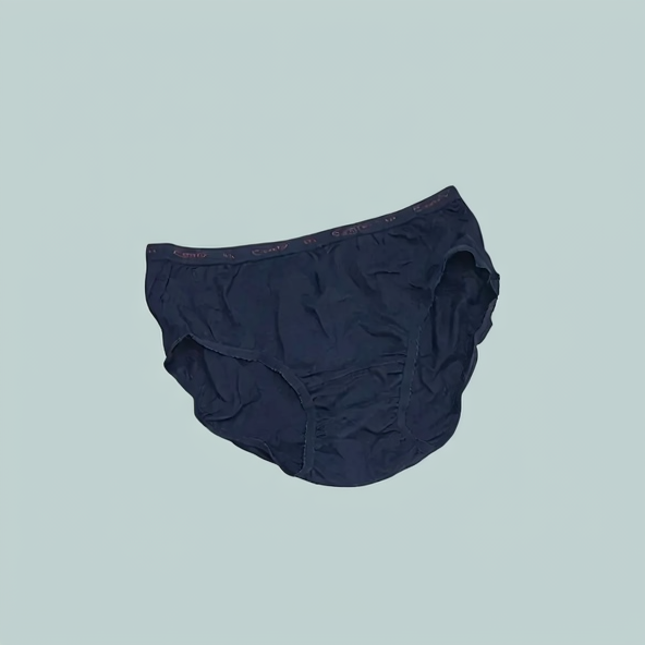 Navy blue underwear on a light gray background