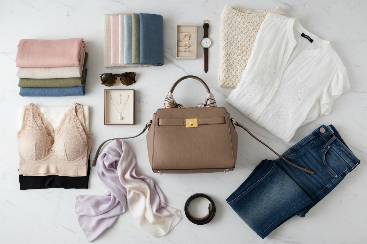 Discover quality fabrics, stylish handbags, shawls, ladies’ clothing, accessories, and comfortable undergarments — all at affordable prices. Shop online for trending designs and everyday essentials delivered to your door.