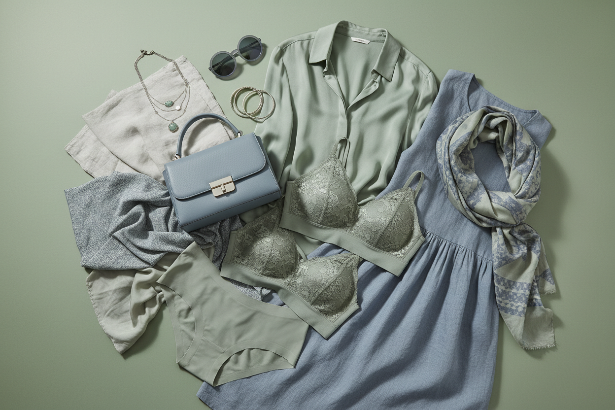 Discover quality fabrics, stylish handbags, shawls, ladies’ clothing, accessories, and comfortable undergarments — all at affordable prices. Shop online for trending designs and everyday essentials delivered to your door.


Generate image related to this color code theme #ADC4C2